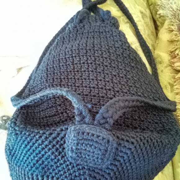 Boho Knit Backpack Style Bag - Picture 2 of 4